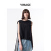 VIMAGE纬漫纪小众设计透气舒适黑色显瘦宽松无袖上衣2026夏季款V2513218 商品缩略图1