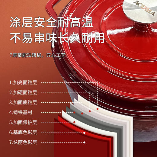 【1件包邮】澳得迈聚能珐琅锅S16 燃气灶、电磁炉、电丝炉、电陶炉、烤箱等多种炉灶通用，开心烹饪不受限/甘肃/青海/内蒙古/新疆/西藏/宁夏/海南/港澳台不发货 商品图6