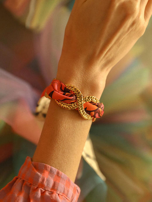 订购8周到｜AN-NEE-Tresse Or Vieillit-时光星象 4cm 丝巾手镯［法国设计师］ 商品图0