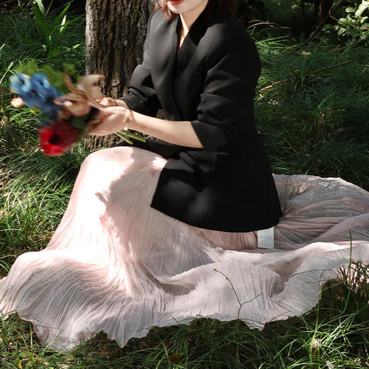 【预售7天】良木礼压褶半裙(0121） 商品图0