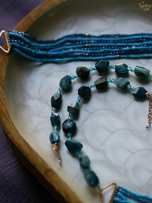 SpoiledBrat Jewelry 蓝晶石 海蓝宝 绿松石多层次重工精致项链 商品图2