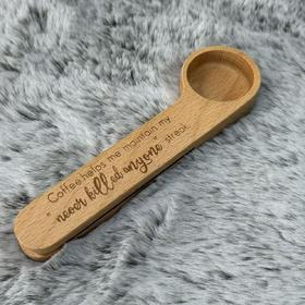 食品咖啡实木封口量勺多用夹 可夹封零食，开封包装等