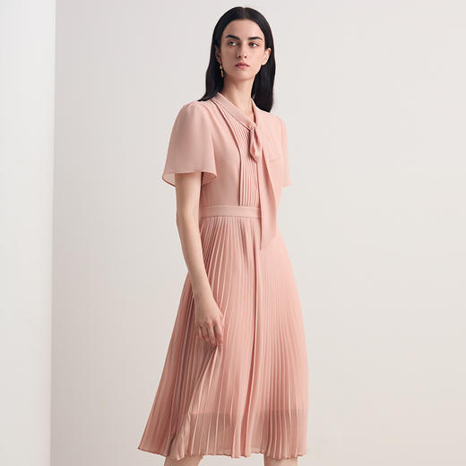 EITIE爱特爱2026夏季新款飘带优雅收腰显瘦网纱拼接连衣裙8607309 商品图8