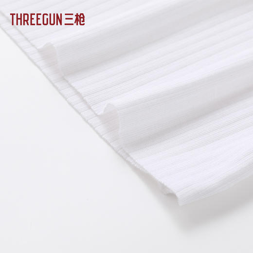 Threegun三枪 蚕丝木代尔罗纹U领男背心-T30071A02 商品图5