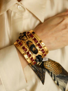 订购8周到｜AN-NEE-Décembre Bordeaux-幻境旷野 4cm 丝巾手镯［法国设计师］