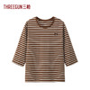 Threegun三枪 彩条冰泉棉圆领中袖女衫-T20197A01 商品缩略图0