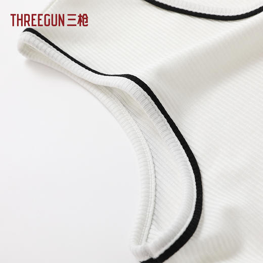 Threegun三枪 时尚罗纹宽松女背心-T30077A01 商品图7