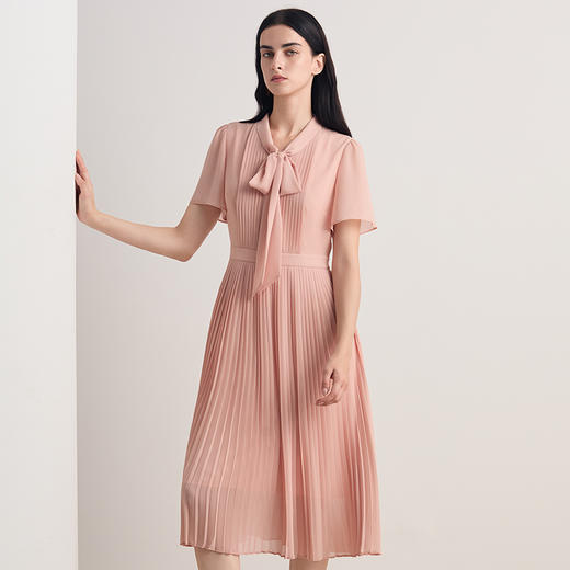 EITIE爱特爱2026夏季新款飘带优雅收腰显瘦网纱拼接连衣裙8607309 商品图9