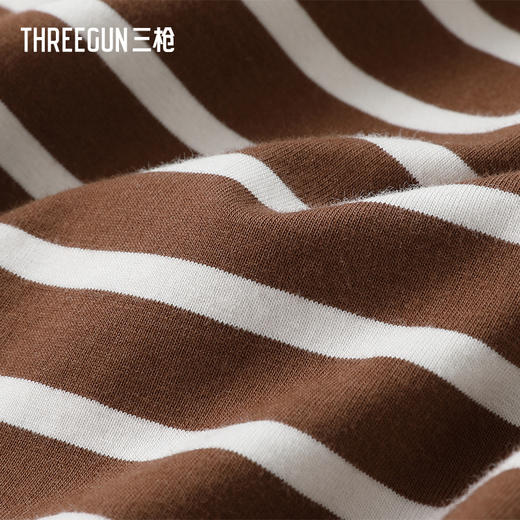 Threegun三枪 彩条冰泉棉圆领中袖女衫-T20197A01 商品图4