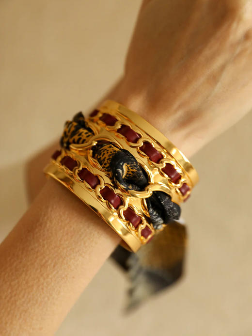 订购8周到｜AN-NEE-Décembre Bordeaux-幻境旷野 4cm 丝巾手镯［法国设计师］ 商品图1