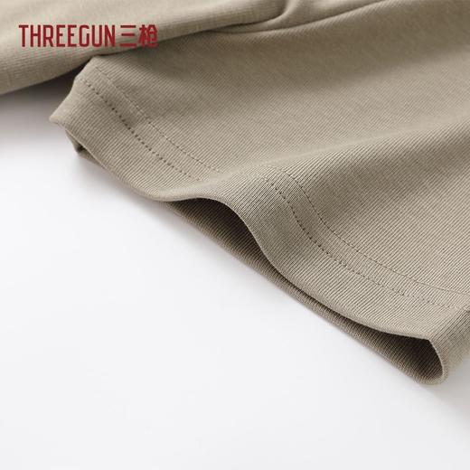 Threegun三枪 零碳莱赛尔棉罗纹拼接短袖女衫-T20184A01 商品图6