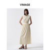 VIMAGE纬漫纪度假风棉质温柔收腰显瘦黄油色连衣裙2026夏季新款V2507209 商品缩略图3