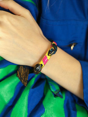 订购8周到｜AN-NEE-Bim émail rose-幻境霓彩 2cm 丝巾手镯［法国设计师］