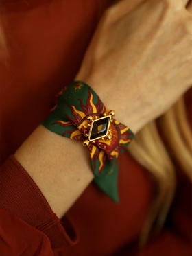 订购8周到｜AN-NEE-Circus Olive-星象图腾 4cm 丝巾手镯［法国设计师］