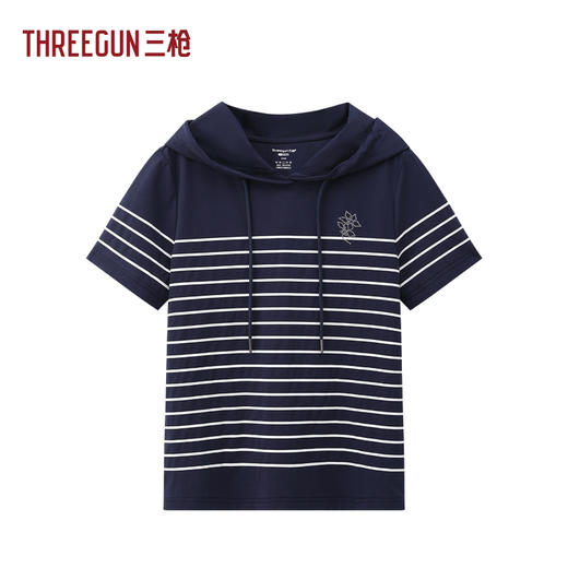 Threegun三枪 冰泉棉连帽短袖女衫-T20190A01 商品图0