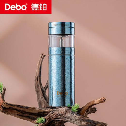 Debo德铂-罗顿纯钛泡茶杯300ml 内外纯钛 真空保温留住醇香原味（配玻璃杯身） 商品图3