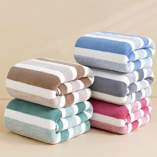 浴巾毛巾套装 高密经编珊瑚绒 柔软吸水 速干不易掉毛儿童毛巾 商品图2