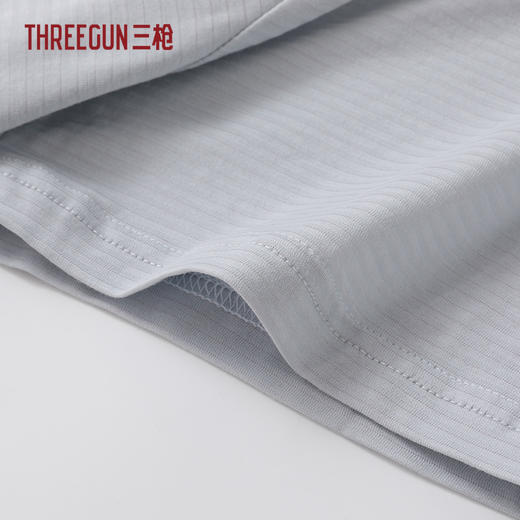 Threegun三枪 莱赛尔隐条圆领插肩短袖bra女家居裙-T70025A01 商品图2