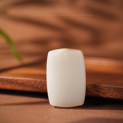 【吉令】羊脂白玉平安无事牌 商品图0