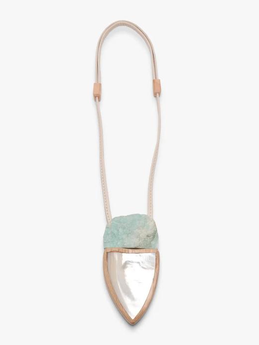 订购8周到｜MONIES-OOAK-贝母 天河石 橡木 皮革 吊坠 项链［丹麦设计师］ 商品图1