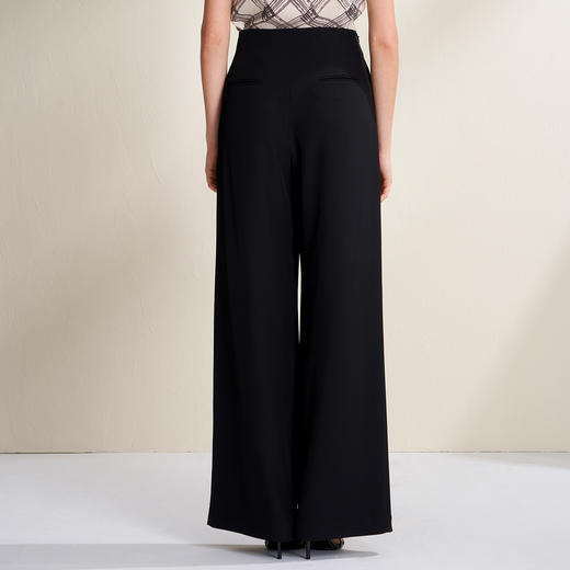 EITIE爱特爱高腰直筒垂坠显瘦遮肉阔腿干练通勤休闲裤2026夏新款B2605204 商品图4