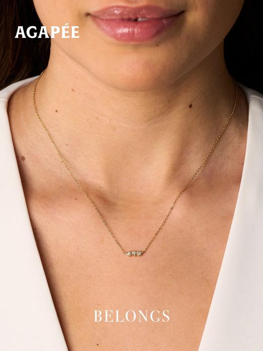北京仓｜Agapee-ELINA-不规则 钻石 条形 吊坠 项链［法国设计师］ 商品图0