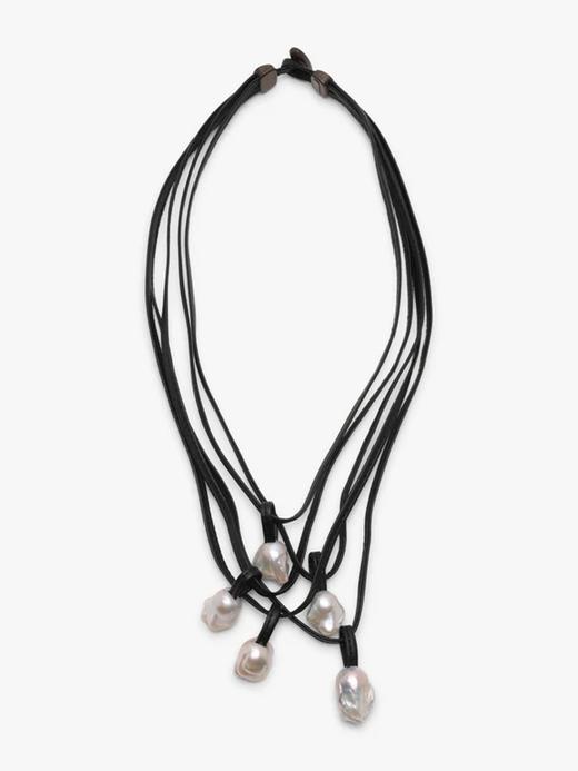 订购8周到｜MONIES-Mint-Clive 巴洛克珍珠 橡木 皮革 项链［丹麦设计师］ 商品图1