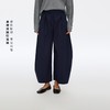 Oneup轻薄单褶九分阔腿灯笼裤 商品缩略图0