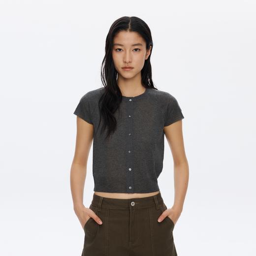 Oneup天丝亚麻插肩袖短袖开衫 商品图4