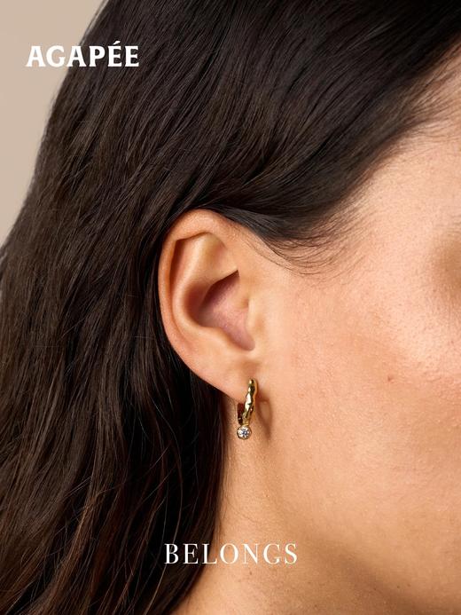 北京仓｜Agapee-ADA-圆形 钻石 吊坠 耳环［法国设计师］ 商品图0