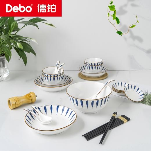 Debo德铂-凯特琳厨房用具 流釉青花陶瓷22件套  高温烧制手工描边立体大气 商品图3