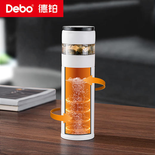 Debo德铂-茶韵真空保温杯400ml 316高品质 独立茶仓浓淡可控 商品图4