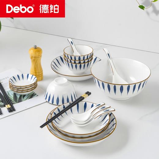 Debo德铂-凯特琳厨房用具 流釉青花陶瓷22件套  高温烧制手工描边立体大气 商品图2