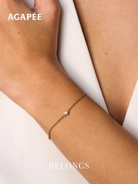 北京仓｜Agapee-ADA-金色 不规则 钻石 手链［法国设计师］