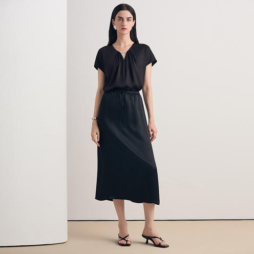 EITIE爱特爱温柔水滴领百搭领通勤休闲短袖上衣T恤2026夏新款8613302 商品图6