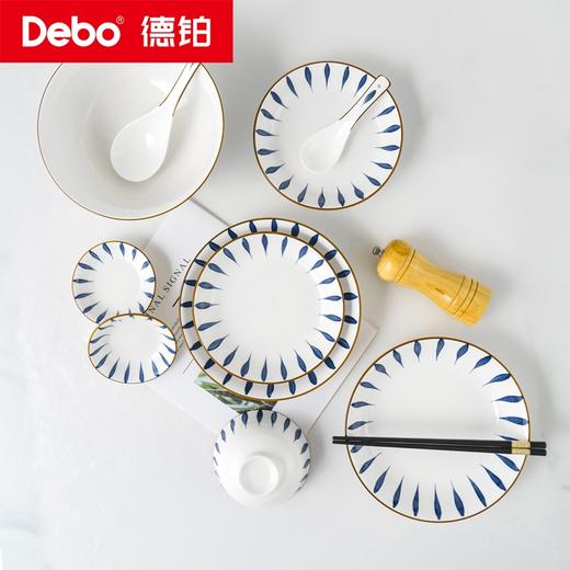 Debo德铂-凯特琳厨房用具 流釉青花陶瓷22件套  高温烧制手工描边立体大气 商品图1