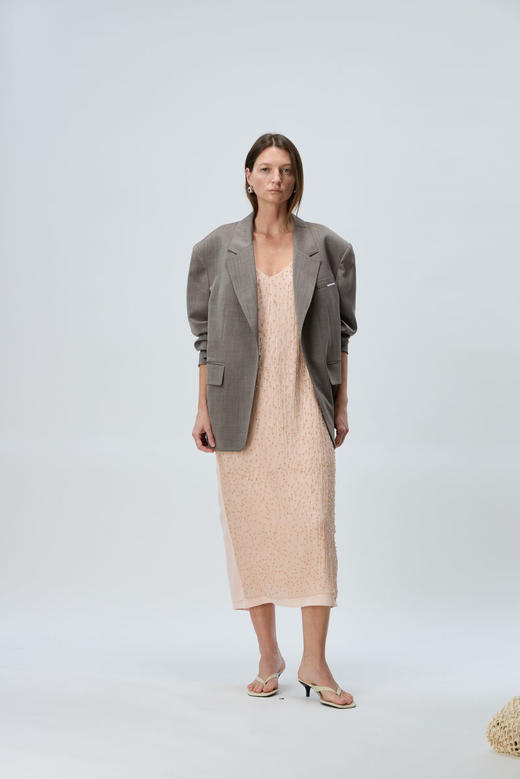 钉珠吊带长裙 商品图0