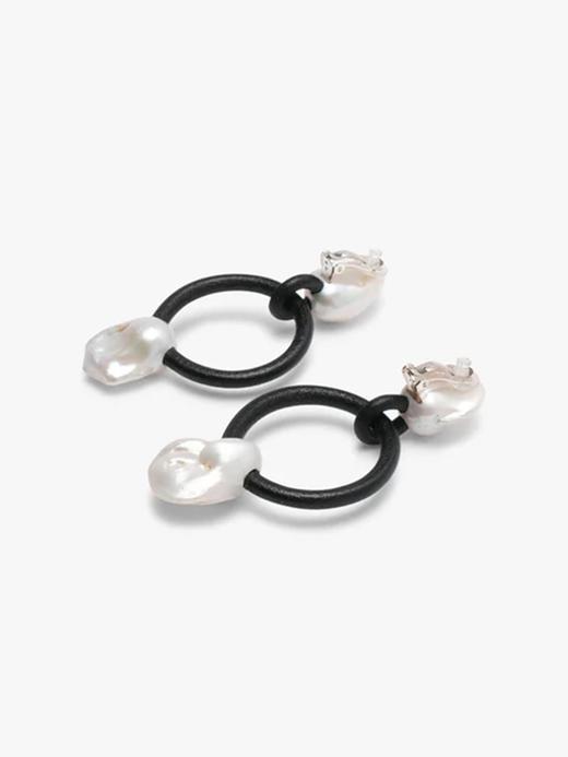 订购8周到｜MONIES-Mint-巴洛克珍珠 皮革 珠宝级合金镀银 耳夹（无需耳洞）［丹麦设计师］ 商品图3