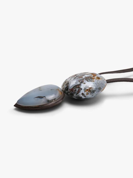 订购8周到｜MONIES-OOAK-玛瑙 碧玉 皮革 吊坠 项链［丹麦设计师］ 商品图2