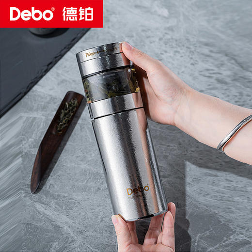 Debo德铂-柯曼纯钛泡茶杯套装300ml 纯钛材质留住醇香原味一盖多用（配茶杯*3） 商品图7