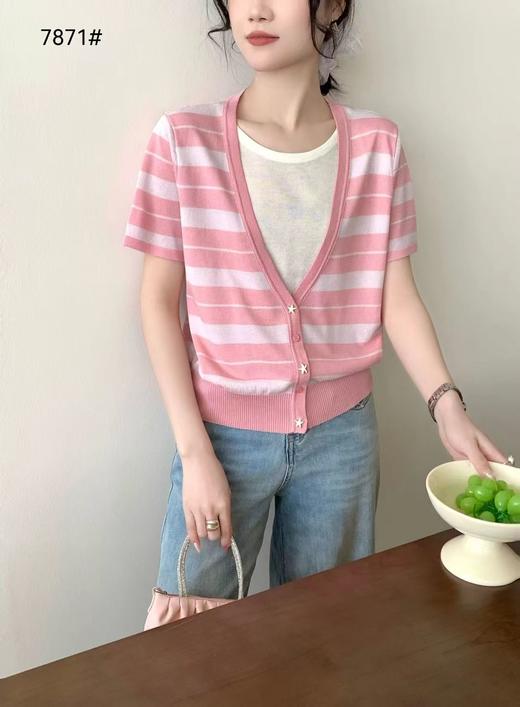 女装26春夏新品假两件亚麻短袖2291-7871 商品图1