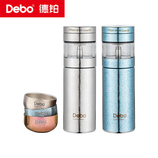 Debo德铂-柯曼纯钛泡茶杯套装300ml 纯钛材质留住醇香原味一盖多用（配茶杯*3） 商品图10