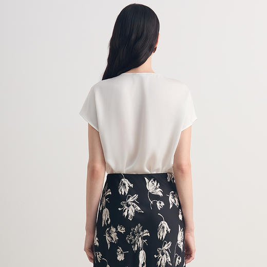 EITIE爱特爱温柔水滴领百搭领通勤休闲短袖上衣T恤2026夏新款8613302 商品图5