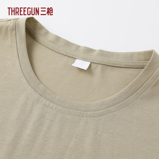 Threegun三枪 莱赛尔圆领连袖长裤女家居套-T80159D01 商品图4