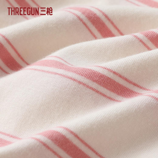 Threegun三枪 彩条冰泉棉圆领短袖短裤女家居套-T80158D02 商品图3