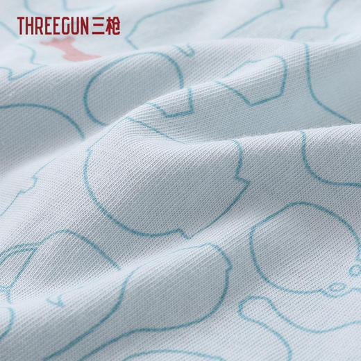 Threegun三枪 水柔棉翻领开襟短袖长裤女家居套-T80150D01 商品图3