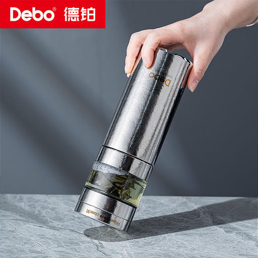 Debo德铂-柯曼纯钛泡茶杯套装300ml 纯钛材质留住醇香原味一盖多用（配茶杯*3） 商品图5
