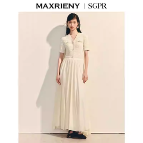 玛克门店发货：SGPR千金风x型连衣裙款针织温柔长裙货号：MU86DR007