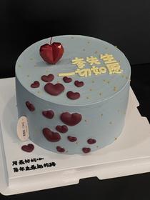 蛋糕定制—蓝色爱心