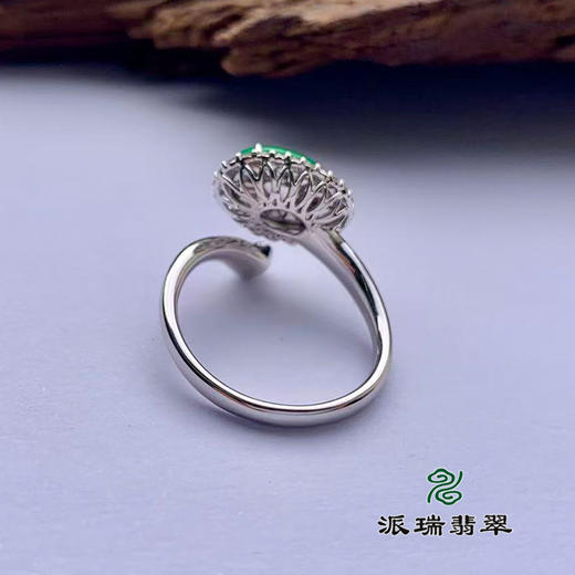 派瑞翡翠 18k金翡翠戒指 冰种 绿色 商品图2